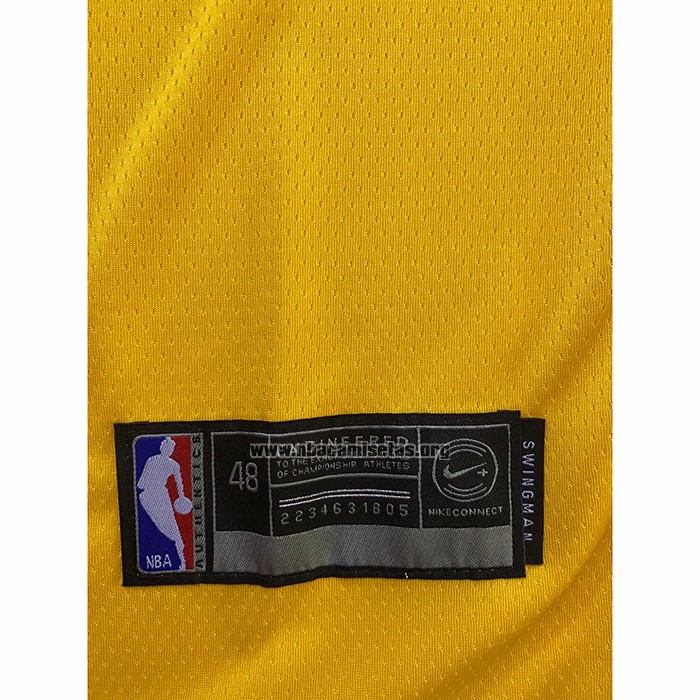 Camiseta Los Angeles Lakers Lebron James NO 23 Icon 2020 Final Bound Amarillo